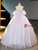 Purple Tulle Puff Sleeve Sequins Beading Quinceanera Dress