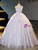 Purple Tulle Puff Sleeve Sequins Beading Quinceanera Dress