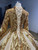 Gold Sequins Long Sleeve High Neck Prom Dress