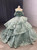  Tulle Off the Shoulder 3D Appliques Tiers Prom Dress