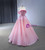 Pink Tullle Strapless Pleats Beading Prom Dress