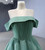 Green Tullle Strapless Pleats Beading Prom Dress