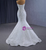 White Mermaid Tulle Strapless Pearls Wedding Dress With Detachable Train