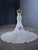 White Mermaid Sequins Strapless Wedding Dress With Train