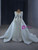 White Mermaid Long Sleeve Pearls Wedding Dress