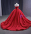 Red Tulle Strapless 3D Flower Prom Dress