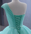 Light Green Tulle One Shoulder Pleats Prom Dress