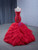 Red Mermaid Spaghetti Straps Beading Prom Dress