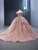 Pink Tulle Sequins Off the Shoulder Appliques Prom Dress