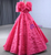 Fuchsia V-neck Tiers Prom Dress With Jacket