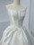 Sleeveless White Satin Strapless Wedding Dress