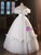 Vintage White Tulle Flower Wedding Dress