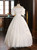 White Satin Short Sleeve Off the Shoulder Wedding Dress