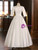 White Satin Short Sleeve Lace Button Wedding Dress