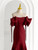 Burgundy Mermaid Satin Off the Shoulder Prom Dress