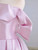 Pink Satin Off the Shoulder Beading Prom Dress