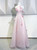 Pink Sequins Halter Flower Prom Dress