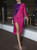 Sequin Splicing Long Sleeve Split Dress