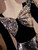 Silver Sequins Black Velvet Long Sleeve Prom Dress