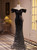 Unique Black Mermaid Sequins Off the Shoulder Prom Dress