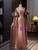 Pink Sequins Spaghetti Straps Prom Dress