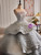 Gray Tulle Ball Gown Tiers Quinceanera Dresses