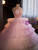 Pink Tulle Strapless Tiers Princess Quinceanera Dress