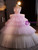 Pink Tulle Strapless Tiers Princess Quinceanera Dress