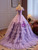 Purple Tulle Off the Shoulder Quinceanera Dress