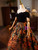 Black Ball Gown Flower Vintage Prom Dress