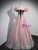 Pink Off the Shoulder Lave Bow Prom Dress