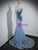Blue Mermaid Sequins Strapless Prom Dress