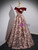 A-Line Off the Shoulder Print Prom Dress