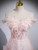 Pink Tulle Sequins Off the Shoulder Pearls Prom Dress