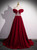 Burgundy Velvet Off the Shoulder Pleats Beading Prom Dress