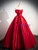 Red Satin Off the Shoulder Pleats Pearls Prom Dress