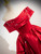 Red Satin Off the Shoulder Pleats Pearls Prom Dress