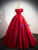 Red Satin Off the Shoulder Pleats Pearls Prom Dress