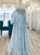 Blue Tulle Butterfly Long Sleeve Prom Dress