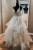 White Tulle Appliques V-neck Wedding Dress