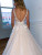 Tulle V-neck Lace Backless Wedding Dress