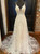 White Tulle Lace V-neck Backless Wedding Dress