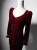 Burgundy Mermaid Long Sleeve Velvet Prom Dress