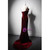 Burgundy Mermaid Velvet Straps Flower Prom Dress