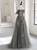 Gray Tulle Off the Shoulder Appliques Prom Dress