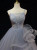 Gray Tulle Spaghetti Straps Pleats Pearls Prom Dress