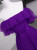 Dark Purple Tulle Off the Shoulder Pleats Prom Dress