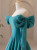 Teal Blue Long Sleeve Off the Shoulder Prom Dress