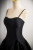 Black Spaghetti Strap Satin Prom Dress