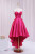 Hot Pink Hi Lo Satin Strapless Prom Dress